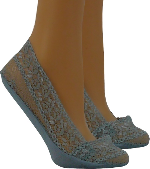 KORONKOWE BALERINKI baletki STOPKI DAMSKIE BAMBOO szare 39-42