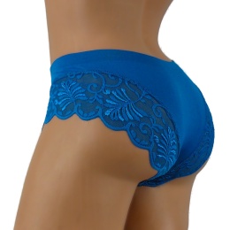 KAROMI MAJTKI DAMSKIE figi KORONKOWE roz. uniwersalny niebieske