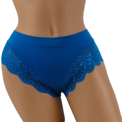 KAROMI MAJTKI DAMSKIE figi KORONKOWE roz. uniwersalny niebieske