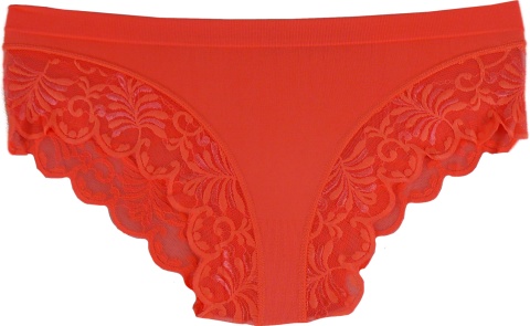 KAROMI MAJTKI DAMSKIE figi KORONKOWE roz. uniwersalny pomarańczowe