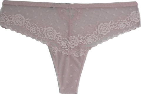 AniaLULO 232 STRINGI KORONKOWE 3XL blady róż