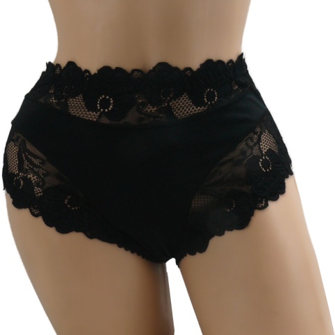 KAROMI DAMSKIE MAJTKI figi koronkowe PLUS SIZE 2XL czarne