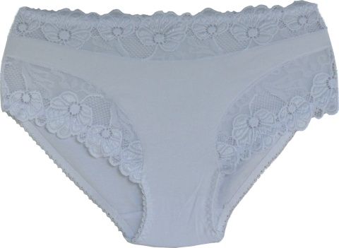 KAROMI Pełne Damskie Majtki Bawełniane Figi Koronkowe PLUS SIZE 3XL białe