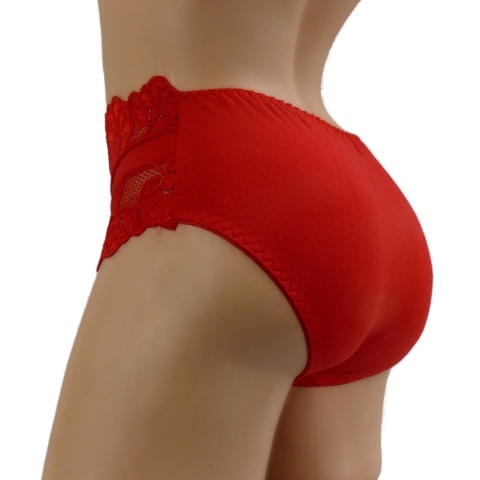 DAMSKIE MAJTKI KORONKOWE Yibili 0477 XL czerwone