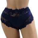 KAROMI Pełne Damskie Majtki Bawełniane Figi Koronkowe PLUS SIZE 3XL granat