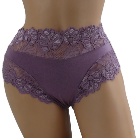 DAMSKIE MAJTKI KORONKOWE Yibili 0477 3XL wrzosowy