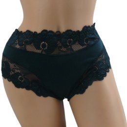 DAMSKIE MAJTKI KORONKOWE Yibili 0477 3XL zieleń butelkowa