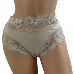 DAMSKIE MAJTKI KORONKOWE Yibili 0477 XL beżowe