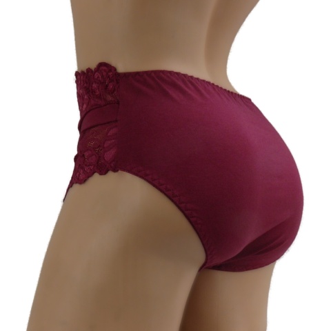 DAMSKIE MAJTKI KORONKOWE Yibili 0477 XL bordowe