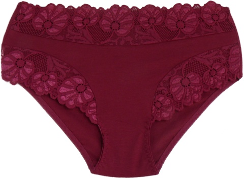 DAMSKIE MAJTKI KORONKOWE Yibili 0477 XL bordowe