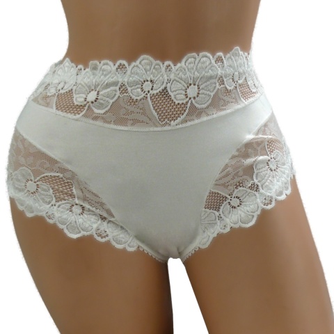 DAMSKIE MAJTKI KORONKOWE Yibili 0477 XL ecru