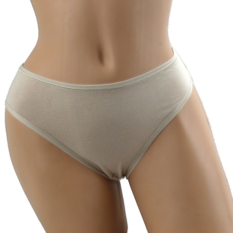 GŁADKIE BAWEŁNIANE MAJTKI figi MŁODZIEŻOWE 61082 M beżowe