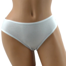 GŁADKIE BAWEŁNIANE MAJTKI figi MŁODZIEŻOWE 61082 L białe