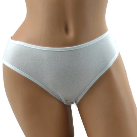 GŁADKIE BAWEŁNIANE MAJTKI figi MŁODZIEŻOWE 61082 L białe