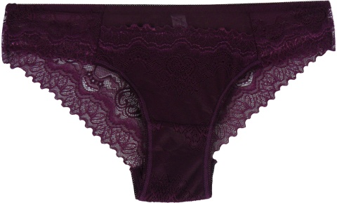 KORONKOWE BAWEŁNIANE MAJTKI Ania Lu Lo 253 4XL bordowe