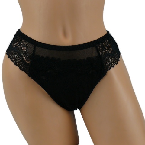 KORONKOWE BAWEŁNIANE MAJTKI Ania Lu Lo 253 4XL czarne