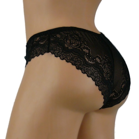 KORONKOWE BAWEŁNIANE MAJTKI Ania Lu Lo 253 4XL czarne