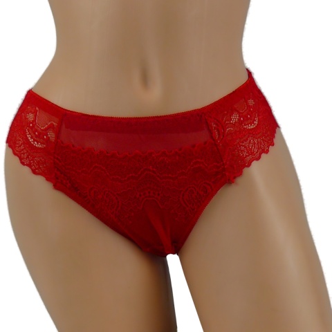 KORONKOWE BAWEŁNIANE MAJTKI Ania Lu Lo 253 3XL czerwone