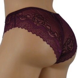 KORONKOWE BAWEŁNIANE MAJTKI Ania Lu Lo 253 2XL bordowe