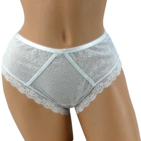 KORONKOWE DAMSKIE stringi PLUS SIZE 374 białe 3XL