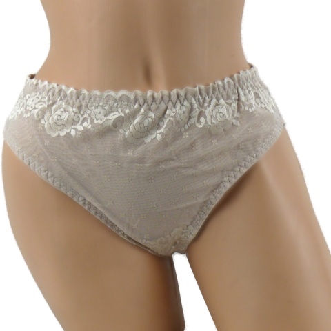 STRINGI BRAZYLIANY Z WYŻSZYM STANEM ANIA Lu Lo 290 XL beżowe