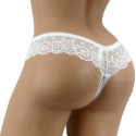 Sexy ZMYSŁOWE koronkowe majtki STRINGI ecru XL
