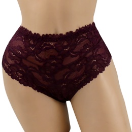 DAMSKIE KORONKOWE majtki figi 2XL bordowe Yibili