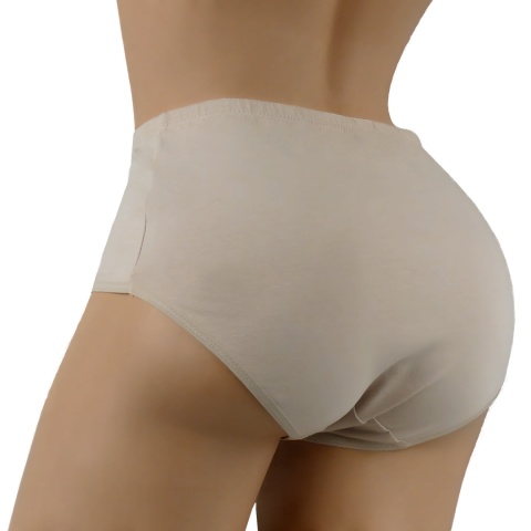 GŁADKIE BAWEŁNIANE MAJTKI DAMSKIE figi MAXI 728 2XL beżowy