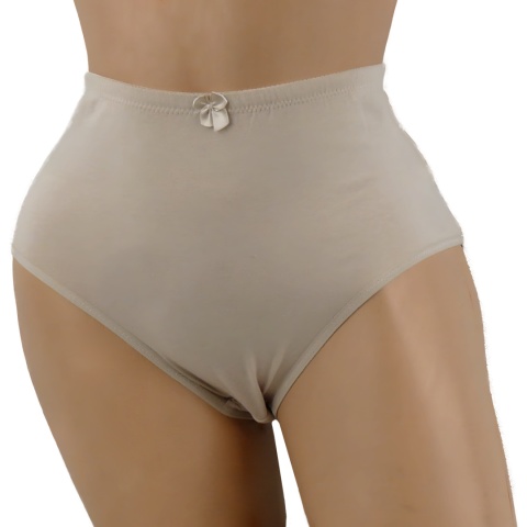 GŁADKIE BAWEŁNIANE MAJTKI DAMSKIE figi MAXI 728 2XL beżowy