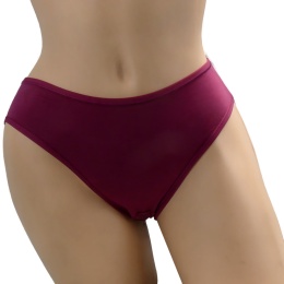 GŁADKIE BAWEŁNIANE MAJTKI figi MŁODZIEŻOWE 61082 L bordowe