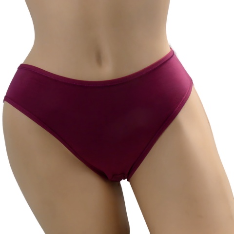 GŁADKIE BAWEŁNIANE MAJTKI figi MŁODZIEŻOWE 61082 L bordowe