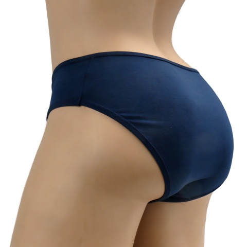 GŁADKIE BAWEŁNIANE MAJTKI figi MŁODZIEŻOWE 61082 M granatowe