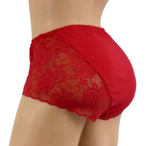 MAJTKI DAMSKIE FIGI KORONKOWE 2XL czerwone 312