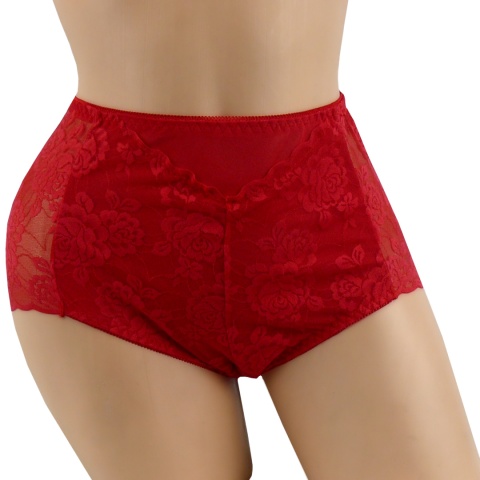 MAJTKI DAMSKIE FIGI KORONKOWE 2XL czerwone 312