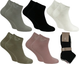 5x GŁADKIE krótkie SKARPETKI BAMBUSOWE damskie roz. 39-42 COSAS