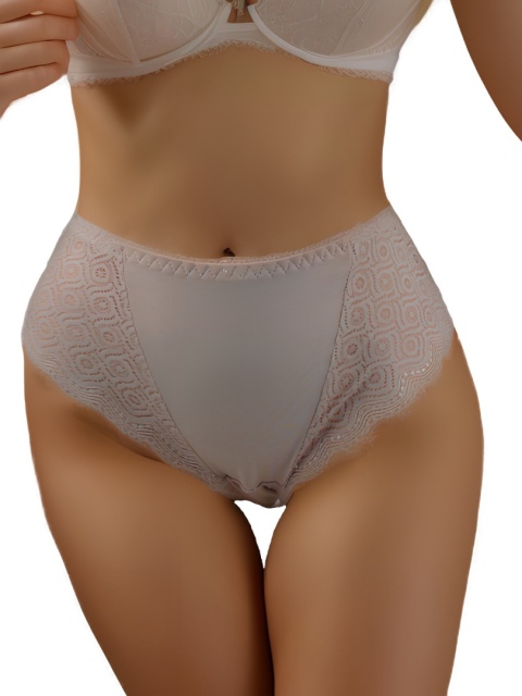 BAWEŁNIANE MAJTKI KORONKOWE FULINA 6603 2XL beżowe