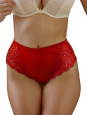 BAWEŁNIANE MAJTKI KORONKOWE FULINA 6603 2XL czerwone