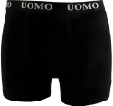 BOKSERKI MĘSKIE gładkie BAWEŁNIANE Majtki UOMO czarne XL