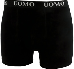 BOKSERKI MĘSKIE gładkie BAWEŁNIANE Majtki UOMO czarne 2XL