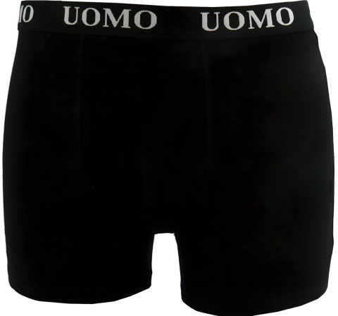 BOKSERKI MĘSKIE gładkie BAWEŁNIANE Majtki UOMO czarne 2XL
