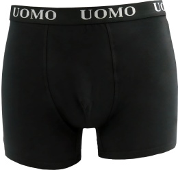BOKSERKI MĘSKIE gładkie BAWEŁNIANE Majtki UOMO grafitowe XL