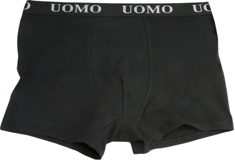 BOKSERKI MĘSKIE gładkie BAWEŁNIANE Majtki UOMO grafitowe XL