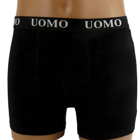 BOKSERKI MĘSKIE gładkie BAWEŁNIANE Majtki UOMO czarne L