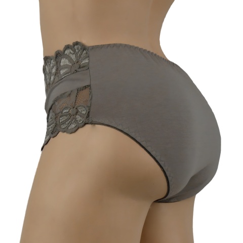 KAROMI Pełne Damskie Majtki Bawełniane Figi Koronkowe PLUS SIZE 2XL fango