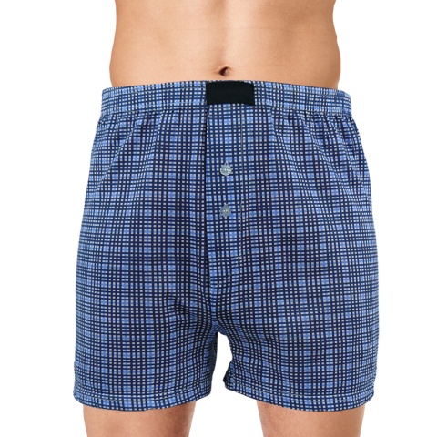 LUŹNE majtki WYGODNE BOKSERKI MĘSKIE DO SPANIA 100% bawełna  2XL niebieskie