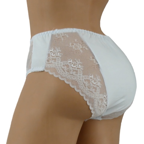 MAJTKI DAMSKIE KORONKOWE FIGI BAWEŁNIANE 2XL białe 370