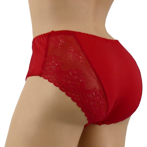 MAJTKI DAMSKIE KORONKOWE FIGI BAWEŁNIANE 2XL czerwone 370