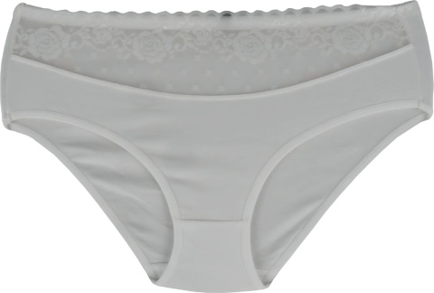 PEŁNE MAJTKI figi DAMSKIE Z KORONKĄ 291 ecru 2XL