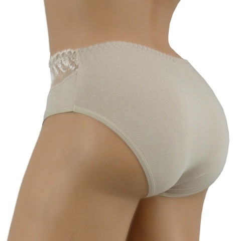 PEŁNE MAJTKI figi DAMSKIE Z KORONKĄ 291 beżowe 2XL