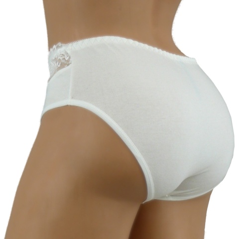 PEŁNE MAJTKI figi DAMSKIE Z KORONKĄ 291 ecru XL